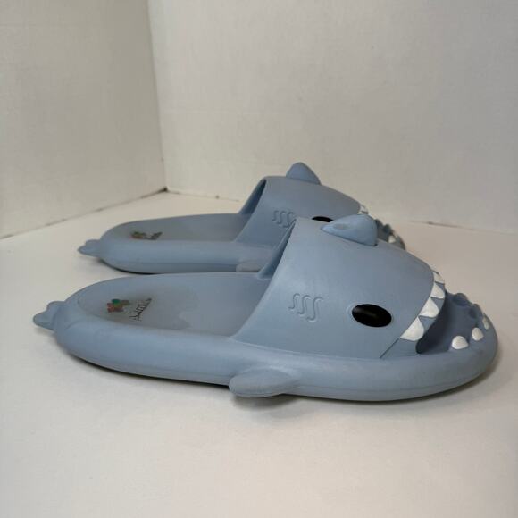 Palms Women's Shark Slides Rubber Sandals Blue Size 9 - Picture 2 of 6